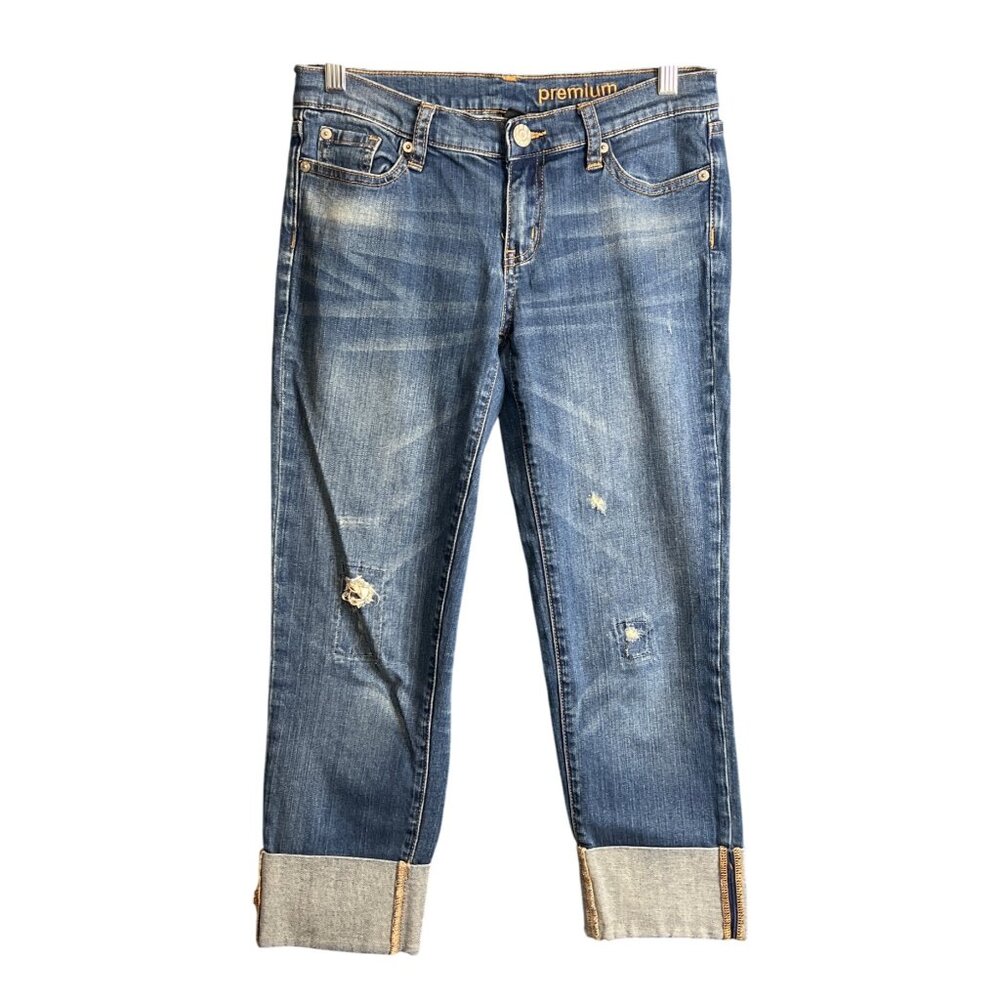 Gap Premium Straight Leg Womens Jeans Size 2/26 Distressed Crop